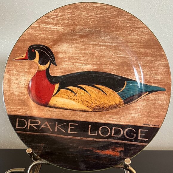 SAKURA Warren Kimble COUNTRY INNS Drake Lodge 8" Stoneware Salad / Dessert Plate - Picture 1 of 6